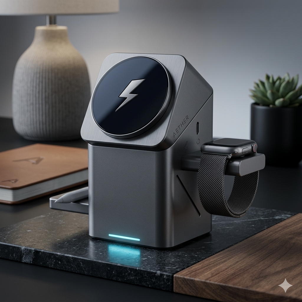 New Upgrade 3-in-1 Magnetic Wireless Charger Stand for iPhone 16/15/14/13 Series, Apple Watch & AirPods – Fast Charge Dock