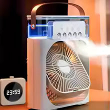 3-in-1 Mini Air Cooler Fan Humidifier – Silent Cooling with Night Light & Timer