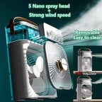 3-in-1 Mini Air Cooler Fan Humidifier – Silent Cooling with Night Light & Timer