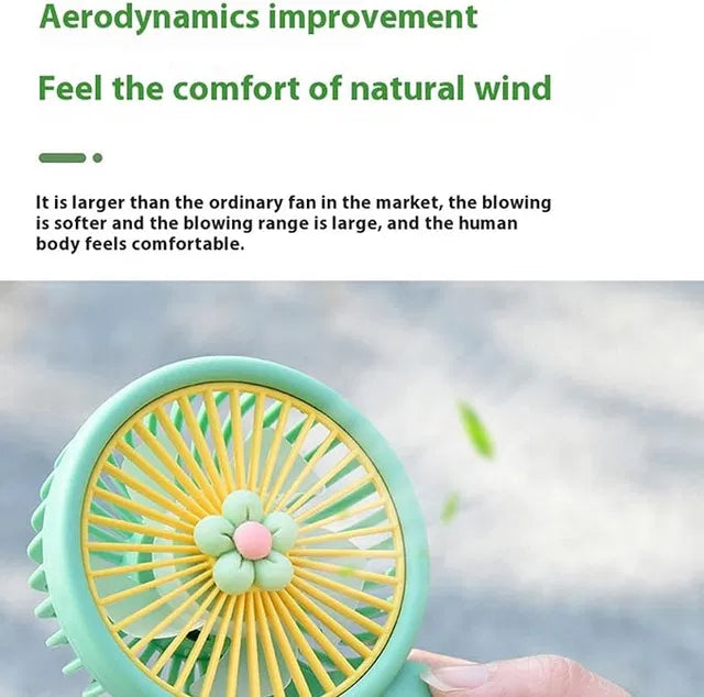 Small fan USB charging with lanyard, small cooling fan desktop cooling fan, summer outdoor personal